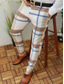 voordelige Chinos (zwaar katoen)-golfbroek heren stretch slim fit classic-fit kreukwerende flat-front chino broek broek rechte broek blauw