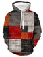 cheap Graphic Hoodies-Men&#039;s Hoodie Pullover Hoodie Sweatshirt Custom Print Red Blue Purple Orange Hooded Graphic Plaid Color Block Lace up Casual Daily Holiday 3D Print Sportswear Casual Big and Tall Fall &amp; Winter