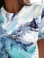 billige T-shirts til kvinde-Dame T-shirt Designer 3D-udskrivning Grafisk Geometrisk Abstrakt Design Kortærmet Rund hals Daglig Trykt mønster Tøj Tøj Designer Basale Årgang Grøn