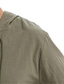billige mænds fritidsskjorter-herreskjorte ensfarvet daglig udendørs langærmede toppe bomuld basic casual sort grå beige / våd- og kemisk rensning
