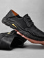 رخيصةأون أحذية أوكسفورد للرجال-رجالي أوكسفورد كاجوال مناسب للبس اليومي جلد أسود رمادي الخريف الربيع