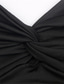 olcso Lezser ruhák-Női Bodycon Rövid mini ruha Fekete Medence Bor Khakizöld Ujjatlan Tiszta szín Nyitott hátú Fodrozott Hideg váll Tavasz Nyár V-alakú Stílusos Alkalmi Modern 2022 S M L XL XXL 3 XL 4 XL 5 XL