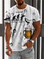 cheap Men&#039;s 3D T-shirts-Men&#039;s T shirt Tee Designer Summer Short Sleeve Graphic Beer Print Crew Neck Daily Holiday Print Clothing Clothes Designer Casual Big and Tall White