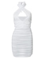Χαμηλού Κόστους Μίνι Φορέματα-Γυναικεία Φόρεμα σε ευθεία γραμμή Μίνι φόρεμα Λευκό Καφέ Μπλε Απαλό Αμάνικο Μονόχρωμες Εξώπλατο Κοφτό Άνοιξη Καλοκαίρι Δένει στο Λαιμό Στυλάτο Σέξι Μοντέρνα 2022 Τ M L