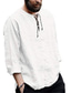 رخيصةأون قمصان رجالية عادية-قميص رجالي لون خالص يوميًا في الهواء الطلق بأكمام طويلة من القطن أساسي غير رسمي أسود رمادي بيج / تنظيف رطب وجاف