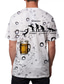 preiswerte T-Shirts für Herren mit 3D-Druck-Herren T Shirt Designer Sommer Kurzarm Graphic Bier Print Rundhalsausschnitt Täglich Festtage Bedruckt Kleidung Designer Casual Groß und hoch Weiß