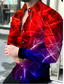 abordables Camisas estampadas para hombre-Hombre Camisa Graphic Degradado Cuello Vuelto Rojo Print Diario Festivos Manga Larga Impresión 3D Abotonar Ropa Moda Design Casual Transpirable