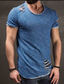billige Casual T-shirts til mænd-Herre T-shirt Sommer Kortærmet Helfarve Rund hals Afslappet Daglig Tøj Tøj Letvægt Afslappet Mode Sort Blå Grå
