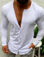 billiga fritidsskjortor för män-herrskjorta enfärgad crew neck street casual button-down långärmade toppar casual mode bekväm vit svart fuchsia sommarskjortor muskelskjortor för män