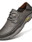 baratos Sapatos Oxford para Homem-Homens Oxfords Casual Diário Pele Preto Cinzento Outono Primavera