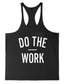 cheap Gym Tank Tops-Men&#039;s Tank Top Vest Shirt Graphic Patterned Letter Round Neck Sports Gym Sleeveless Tops Cotton Muscle White Black Gray