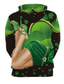 Недорогие Худи с графическим рисунком-Муж. Толстовка с капюшоном С принтом Оригинальный рисунок На каждый день Большой и высокий Графика Человек Зеленый Капюшон Повседневные Праздники Длинный рукав Одежда Одежда Стандартный