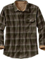 billige Hverdagsskjorter-Herre Flanell skjorte Grafisk Aftæpning Mørkegrøn Marineblå Trykt mønster Gade Daglig Langærmet Knap ned Tøj Mode Afslappet Bekvem