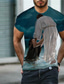 Χαμηλού Κόστους Ανδρικά 3D T-shirts-Ανδρικά Μπλουζάκι Υψηλής Ποιότητας Καθημερινό Κλασσικό Καλοκαίρι Κοντομάνικο Θαλασσί Γραφική Ο άνθρωπος Στάμπα Στρογγυλή Ψηλή Λαιμόκοψη Καθημερινά Αθλητικά Στάμπα Ρούχα Ρούχα