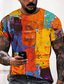 ieftine Tricouri 3D Bărbați-Bărbați Tricou Tricouri Designer Ușor Elegant Vară Manșon scurt Portocaliu Peteci Grafic Redare Imprimeu Rotund Casual Zilnic Imprimare 3D Îmbrăcăminte Îmbrăcăminte Designer Ușor Elegant