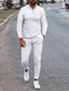 billige Træningstøj til mænd-Herre Træningsdragt sweatsuit Sport &amp; Udendørs Tøj Hættetrøjer Sweatshirts Sort (langærmet) Hvid (langærmet)