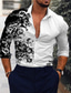 billige Skjorter med tryk til mænd-Herre Skjorte Grafisk skjorte Blomstret Aftæpning Sort Rød Blå Brun Grøn 3D-udskrivning Daglig Ferie Langærmet 3D-udskrivning Knap ned Tøj Mode Designer Afslappet Åndbart