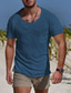 ieftine Tricouri casual pentru bărbați-Bărbați Tricou Vară Manșon scurt Culoare solidă Stil Nautic Casual Zilnic Îmbrăcăminte Îmbrăcăminte Ușor Casual Modă Alb Negru Albastru piscină