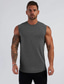 cheap Gym Tank Tops-Men&#039;s Tank Top Vest Undershirt Solid Color Crew Neck Casual Daily Sleeveless Tops Cotton Lightweight Fashion Muscle Big and Tall White Black Gray / Summer / Summer
