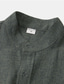 levne pánské neformální košile-pánská košile jednobarevná stojací límeček street ležérní zapínání na knoflíky topy s krátkým rukávem ležérní móda pohodlné černá světle zelená khaki/letní košile