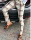 Недорогие Чино-мужские брюки для гольфа эластичные узкие брюки классического кроя устойчивые к морщинам брюки-чинос с плоским передом прямые брюки синие