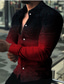 billige Skjorter med tryk til mænd-Herre Skjorte Grafisk Hældning Aftæpning Vin Gul Rød Blå Grøn Trykt mønster Daglig Ferie Langærmet 3D-udskrivning Knap ned Tøj Mode Designer Afslappet Åndbart