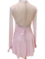 cheap Figure Skating Dresses-Figure Skating Dress Women&#039;s Girls&#039; Ice Skating Dress Outfits Pink Mesh Spandex High Elasticity Competition Skating Wear Handmade Crystal / Rhinestone Long Sleeve Ice Skating Figure Skating / Winter