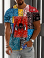 cheap Men&#039;s 3D T-shirts-Men&#039;s T shirt Tee Designer Summer Short Sleeve Graphic Pistol Print Crew Neck Street Daily Print Clothing Clothes Designer Casual Big and Tall Blue