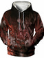abordables hoodies graphiques-Homme Sweat à capuche Design Casual Graphic Rouge Print Grande Taille Capuche Casual du quotidien Fin de semaine Manches Longues Vêtements Standard