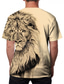 cheap Men&#039;s Graphic Tshirts-Men&#039;s T shirt Tee Designer Casual Big and Tall Summer Short Sleeve Black And White Khaki Graphic Lion Print Crew Neck Daily Holiday Print Clothing Clothes Designer Casual Big and Tall