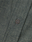 billige mænds fritidsskjorter-herreskjorte ensfarvet standerkrave street casual button-down korte ærmer toppe afslappet mode behagelig sort lysegrøn kaki/sommer skjorter
