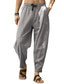 cheap Linen Pants-Men&#039;s Linen Pants Drawstring Lightweight Pants / Trousers Linen Pants White Black Green Summer Winter Sports Activewear Micro-elastic Loose Fit / Casual / Athleisure