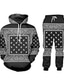cheap Men&#039;s Hoodie Sets-Men&#039;s Hoodie Sweatshirt Designer Long Sleeve Bohemian Style Graphic Patterned Hooded Casual Daily Clothing Clothes Designer Casual Big and Tall Black