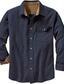 voordelige Casual overhemden-Voor heren Flanellen hemd Grafisch Strijkijzer Donkergroen Marine Blauw Print Straat Dagelijks Lange mouw Button-omlaag Kleding Modieus Casual Comfortabel