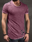 billige Casual T-shirts til mænd-Herre T-shirt Sommer Kortærmet Helfarve Rund hals Afslappet Daglig Tøj Tøj Letvægt Afslappet Mode Sort Blå Grå