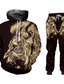 billiga Set med herrhuvtröjor-unisex tvådelad tiger beast 3d hoodie byxor casual sport kostym 5 2xl