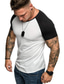 economico Magliette casual da uomo-t-shirt muscolare da uomo 2pcs t-shirt da bodybuilding con scollo a V a manica corta elasticizzata