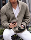 billige cardigan sweater til mænd-Herre Bluse Cardigan Strikke Strikket Helfarve V-hals Stilfuld Afslappet udendørs Hjem Tøj Vinter Efterår Sort Gul S M L