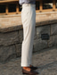 رخيصةأون تشينو-رجالي بدلة بنطلون جيب لون الصلبة متنفس الخارج مكتمل الطول عمل فضفاض بنطلونات أبيض أسود مرن نسبياً / الصيف