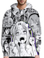 billiga grafiska hoodies-Inspirerad av Ahegao Noll två Hentai Huvtröja Animé 100% Polyester Anime 3D Harajuku Grafisk Huvtröja Till Herr / Dam / Par