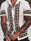 billige Skjorter med tryk til mænd-Herre Skjorte Hawaii skjorte Blomstret Aloha Aftæpning Hvid&amp;Blåt Hvid Lilla udendørs Gade Kortærmet Trykt mønster Knap ned Tøj Årgang Designer Afslappet Åndbart