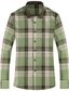 cheap Flannel Shirts-Men&#039;s Shirt Other Prints Plaid Lattice Square Neck Casual Daily collared shirts Long Sleeve Tops Designer Blue Pink Light Green Work Shirts