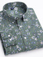 levne pánské neformální košile-pánská košile jiné potisky květinová grafika jednobarevný knoflík se límečkem ležérní denní košile s límečkem topy s dlouhým rukávem značková černá / bílá mořská modrá zelená letní košile