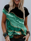 abordables Camisetas de mujer-Mujer Camiseta Design Impresión 3D Graphic Geométrico Diseño Manga Corta Escote Redondo Casual Estampado ropa Design Básico Verde Trébol Azul Piscina Morado