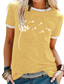 abordables Camisetas de mujer-Mujer Camiseta Design Estampado en caliente Floral Graphic Diente de león Diseño Manga Corta Escote Redondo Diario Retazos Estampado ropa Design Básico Verde Trébol Negro Azul Piscina