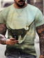 Χαμηλού Κόστους Ανδρικά 3D T-shirts-Ανδρικά Μπλουζάκι Υψηλής Ποιότητας Καθημερινό Κλασσικό Καλοκαίρι Κοντομάνικο Πράσινο του τριφυλλιού Γραφική Αετός Στάμπα Στρογγυλή Ψηλή Λαιμόκοψη Καθημερινά Αθλητικά Στάμπα Ρούχα Ρούχα