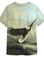 cheap Men&#039;s 3D T-shirts-Men&#039;s T shirt Tee Designer Casual Classic Summer Short Sleeve Green Graphic Eagle Print Crew Neck Daily Sports Print Clothing Clothes Designer Casual Classic