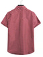 baratos Roupa de Homem-Homens Camiseta Básico Colarinho de Camisa Padrão Verão Vermelho Vinho Branco Preto