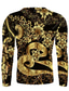 cheap Men&#039;s 3D T-shirts-Men&#039;s T shirt Tee Designer Basic 1950s Long Sleeve Gold Floral Graphic Print Plus Size Crew Neck Casual Daily Bronzing Print Clothing Clothes Designer Basic 1950s