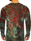 cheap Men&#039;s 3D T-shirts-Men&#039;s T shirt Tee Designer Sportswear Casual Long Sleeve Green Black Blue Red Leopard Animal Print Crew Neck Street Casual Print Clothing Clothes Designer Sportswear Casual